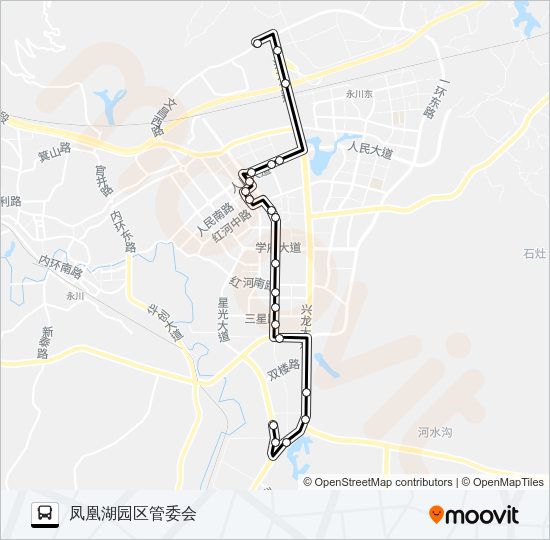 公交永川302路的线路图