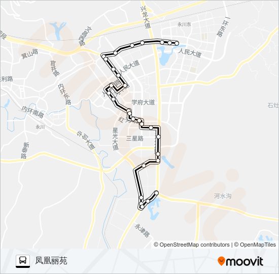 永川305路 Bus Line Map