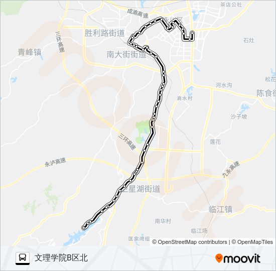 公交永川501路的线路图