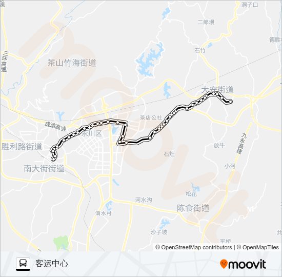 公交永川502路的线路图