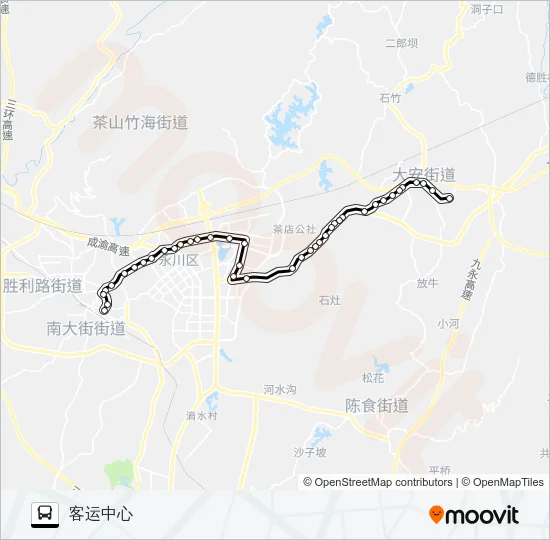 永川502路 Bus Line Map