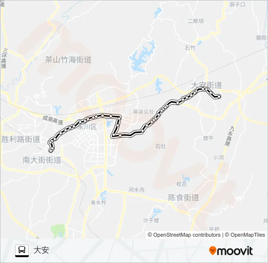 永川502路 Bus Line Map