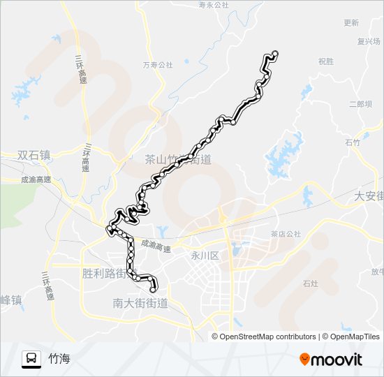 公交永川503路的线路图