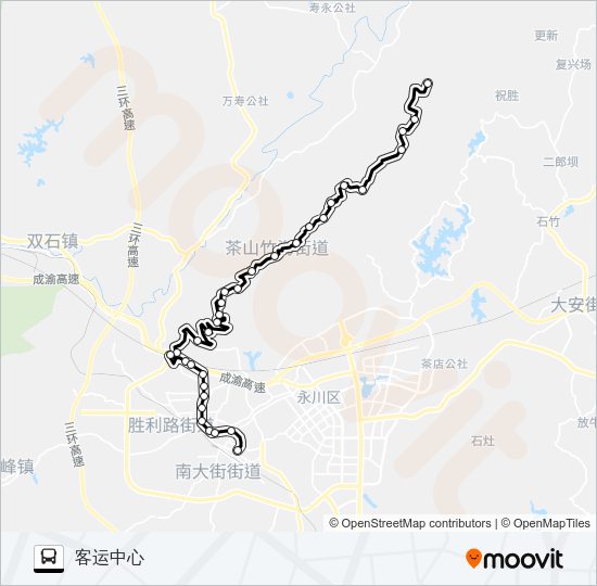 公交永川503路的线路图