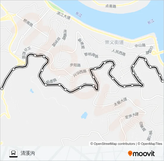 公交涪陵104路的线路图