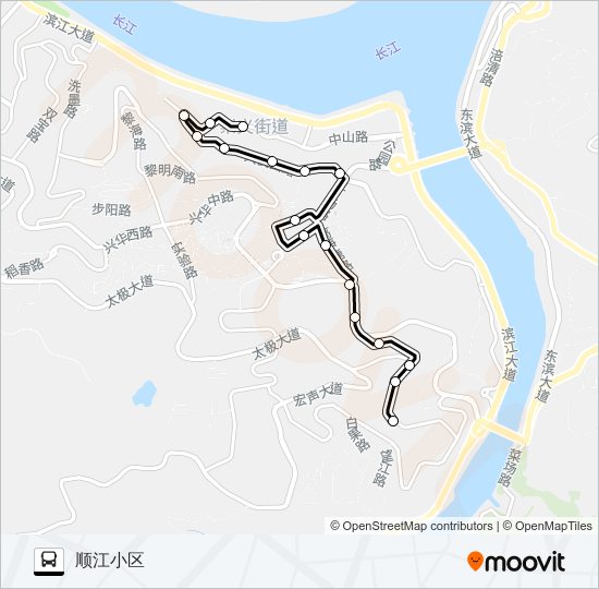 公交涪陵201路的线路图