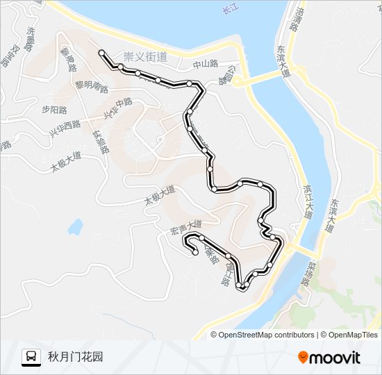 公交涪陵202路的线路图