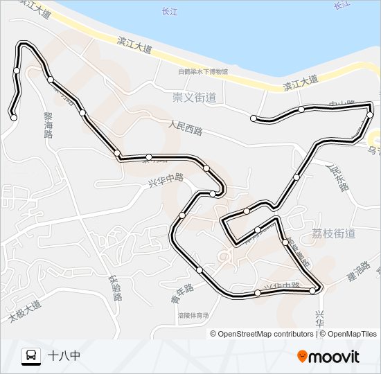 公交涪陵204路的线路图