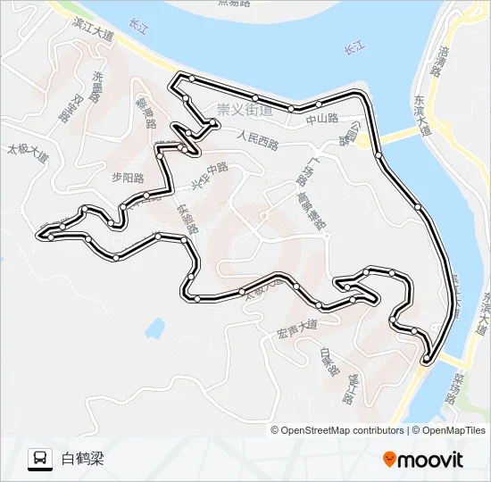 涪陵307路环线 Bus Line Map