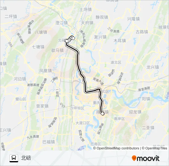公交533 (北南线)路的线路图