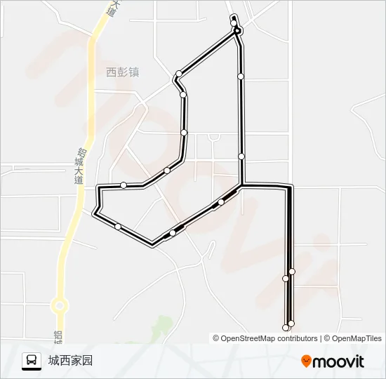 公交406内环路的线路图