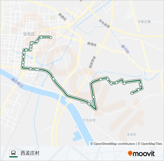 公交宝坻3路的线路图