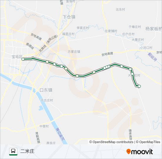 宝坻6路 bus Line Map