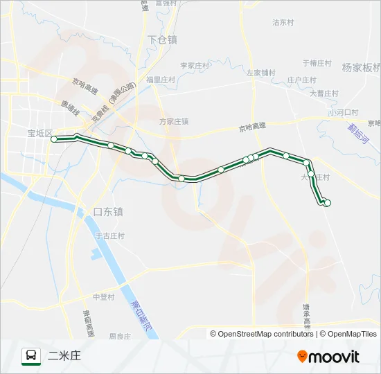 宝坻6路 Bus Line Map