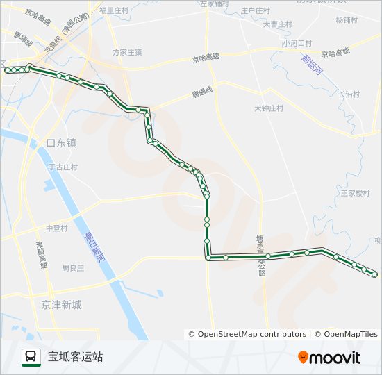 宝坻592路公交车路线图图片