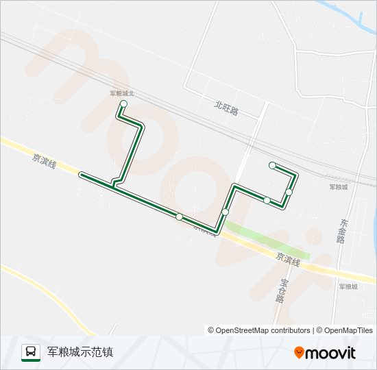 720路路线:日程,站点和地图-军粮城示范镇