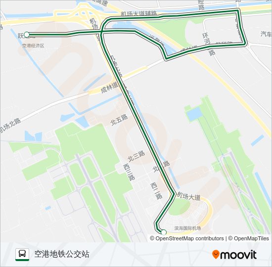 公交机场大巴地铁路的线路图