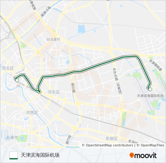 机场大巴天津站线 bus Line Map
