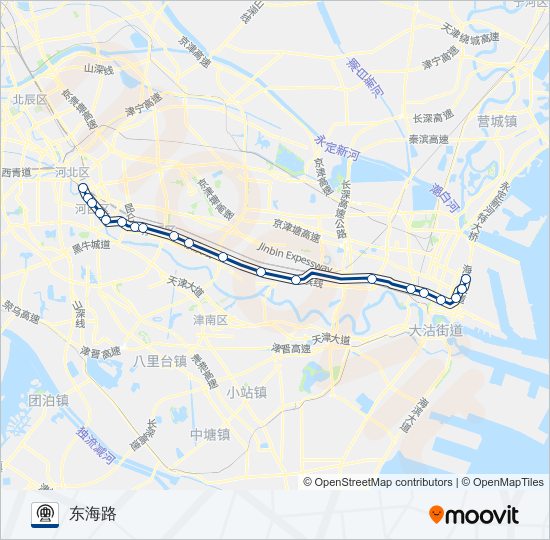 9号线 (津滨轻轨) metro Line Map