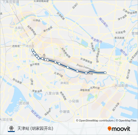 9号线 (津滨轻轨) Metro Line Map