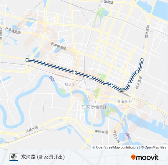 9号线 (津滨轻轨) Metro Line Map