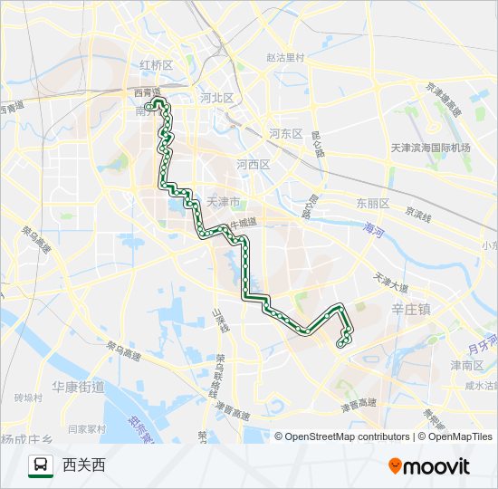 公交705西线路的线路图