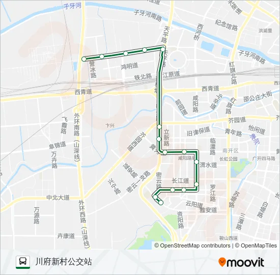 公交308路的线路图