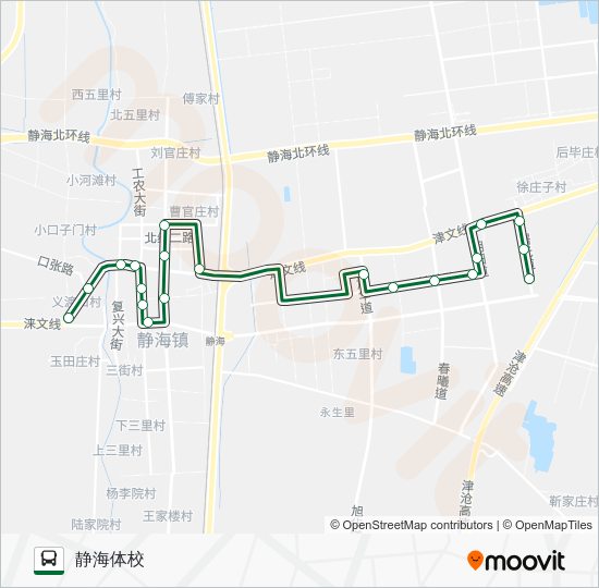 582路区间路线:日程,站点和地图-静海体校