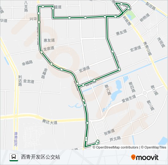 公交708北线内环路的线路图