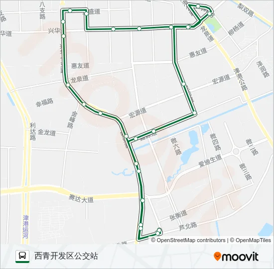 公交708北线内环路的线路图