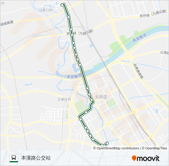 公交725路的线路图