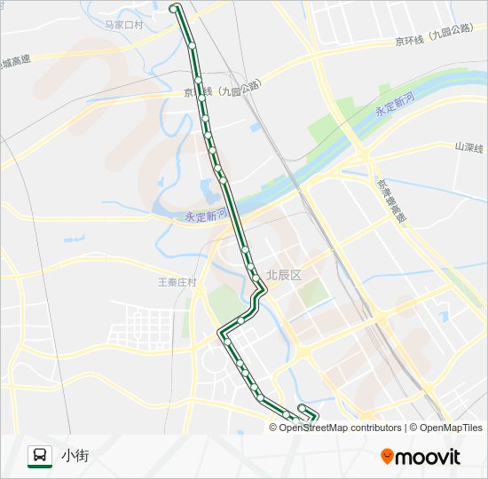 725路路线:日程,站点和地图-小街