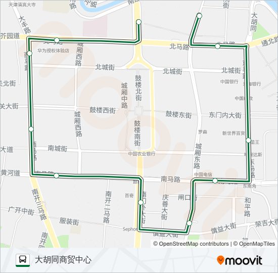 公交333内环路的线路图