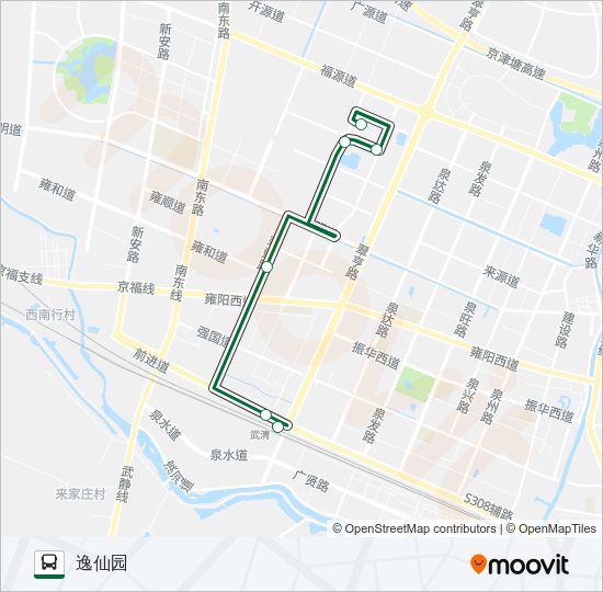 公交611小圈路的线路图