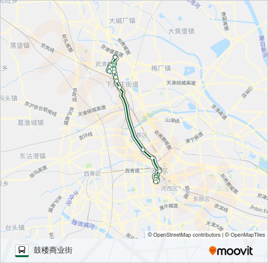 公交611快车路的线路图