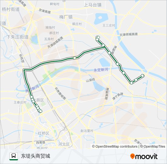 公交726-727联运路的线路图