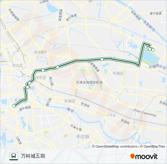 公交东丽湖社区巴士体北路的线路图