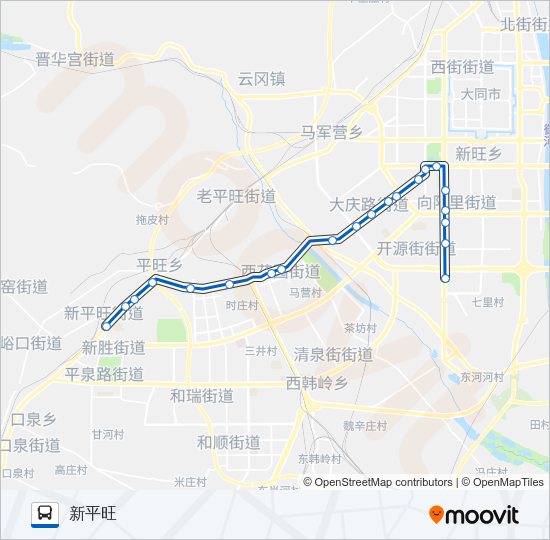 公交1路的线路图