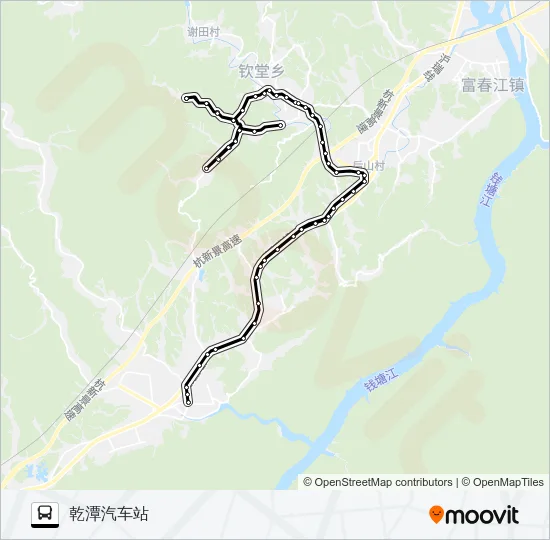 公交乾潭-钦堂路的线路图