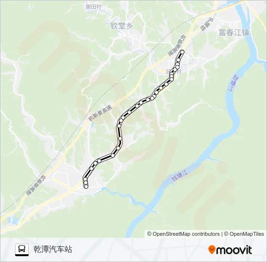 公交建德乾潭-芝夏路的线路图