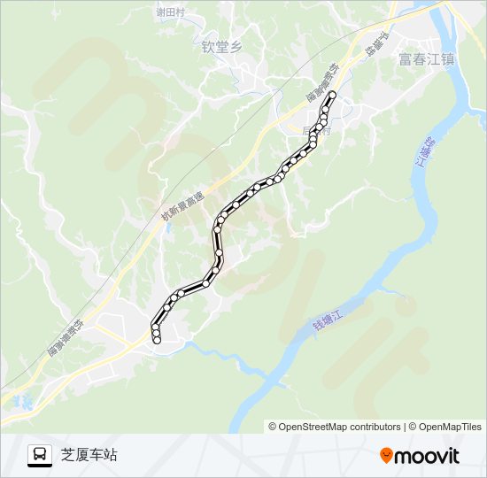 建德乾潭-芝夏 Bus Line Map