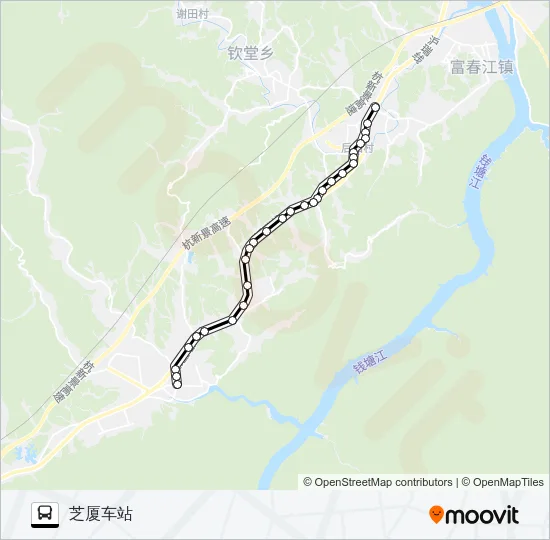 公交建德乾潭-芝夏路的线路图