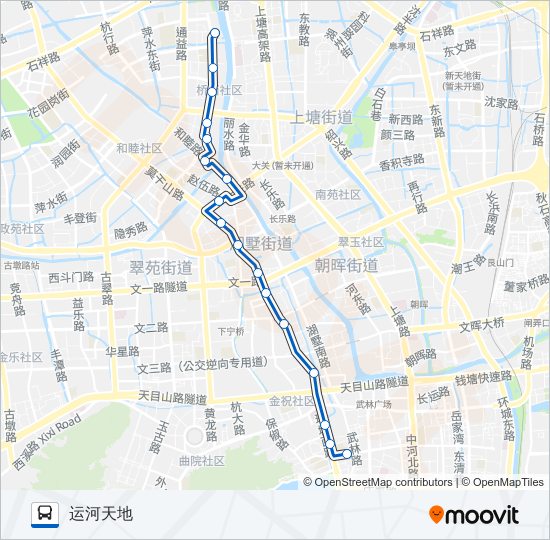 公交1路的线路图