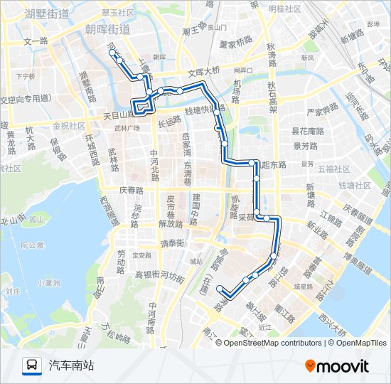 公交44路的线路图
