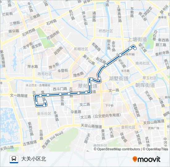 公交134路的线路图