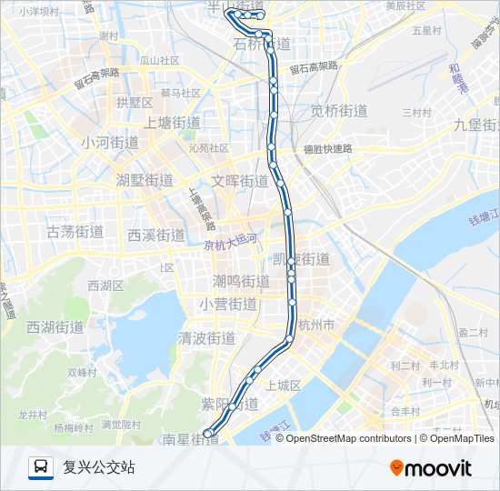公交196路的线路图