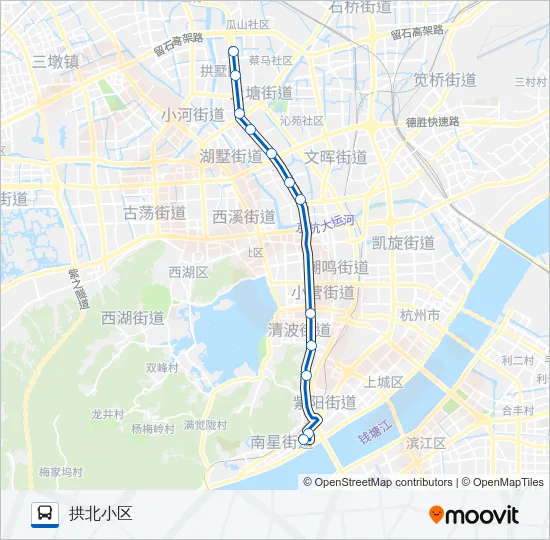 公交198路的线路图