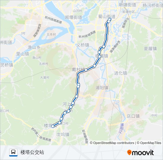 公交544路的线路图