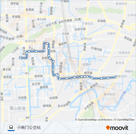 公交704路的线路图