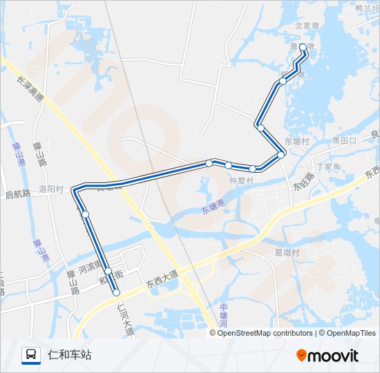 公交779D路的线路图